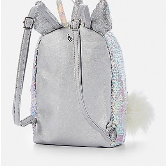 Letter M Justice Flip Unicorn Sequin Mini Backpack - Picture 5 of 5